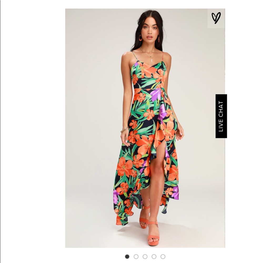 Lulus ruffled maxi dress size s